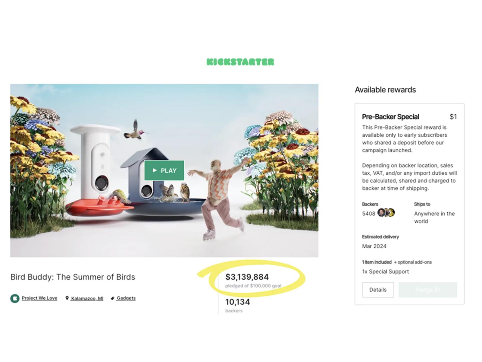 Smart Bird Feeder's Successful $3M Kickstarter Campaign