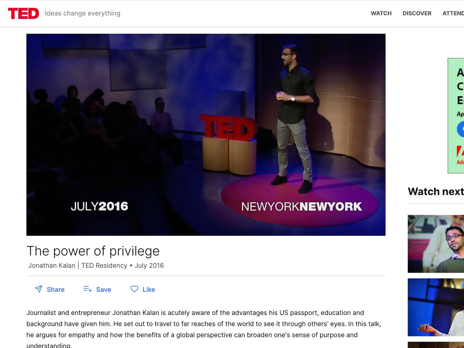 TED Talk: The Power of Privilege & Perspective 